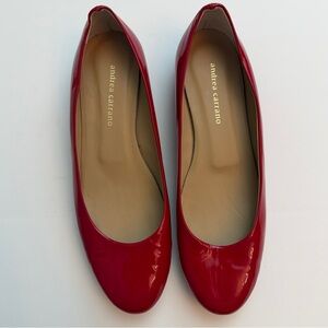 Andrea Carrano Red Patent Leather Flats, Size 39.5 (fit like 7.5)